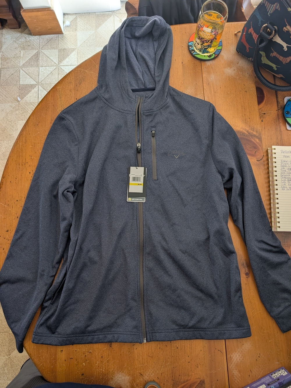 Callaway Men's Lightweight Hooded Full-Zip Jacket - Charcoal
